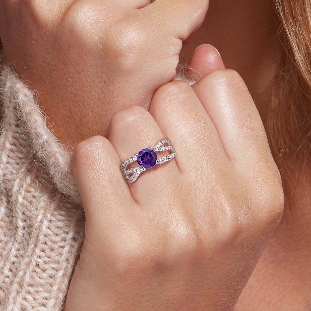 Purple diamond engagement rings meaning Clearance