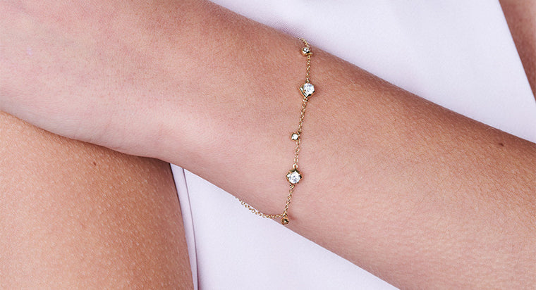 Love Symbol Charm Bracelet For Girls In 14K Rose Gold