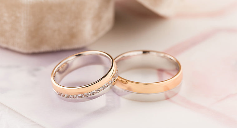 Two Tone Anniversary Bands With Clarity
