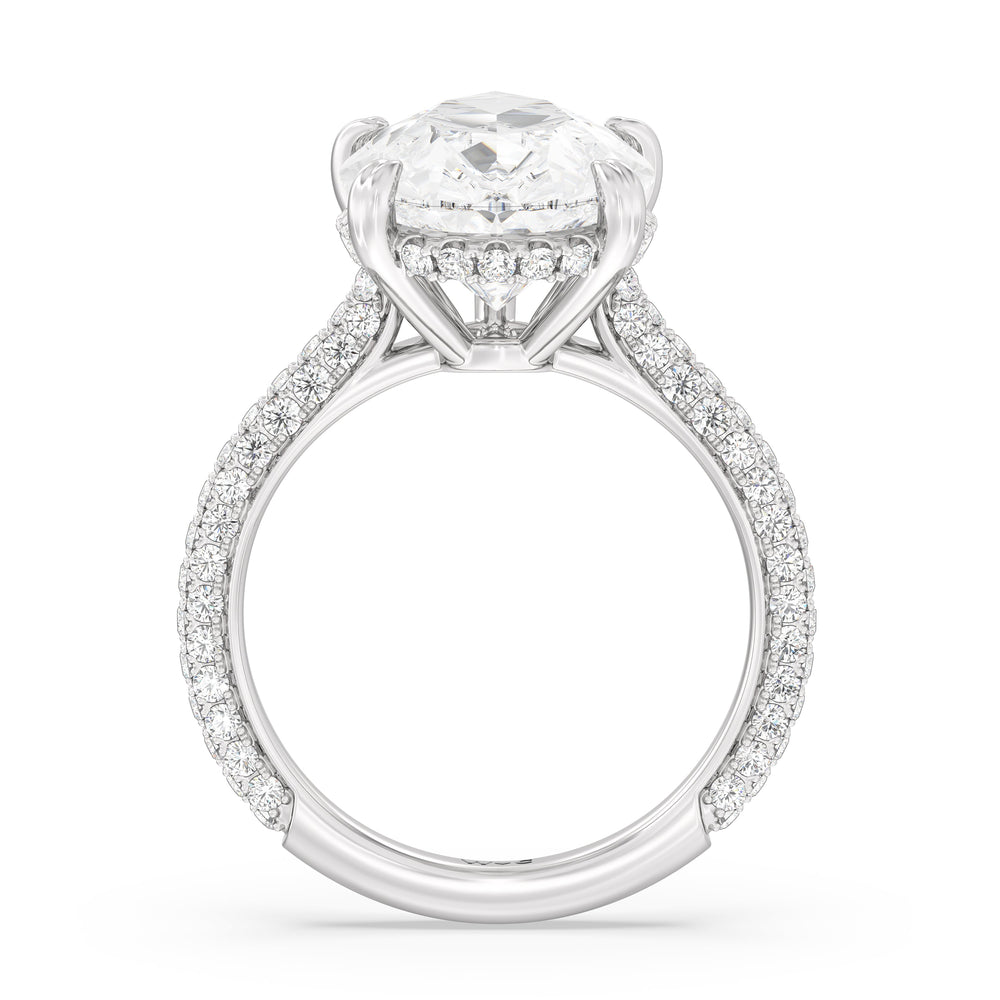 The Windsor Ring with Pear Cut Diamond in 14KT Platinum view 3