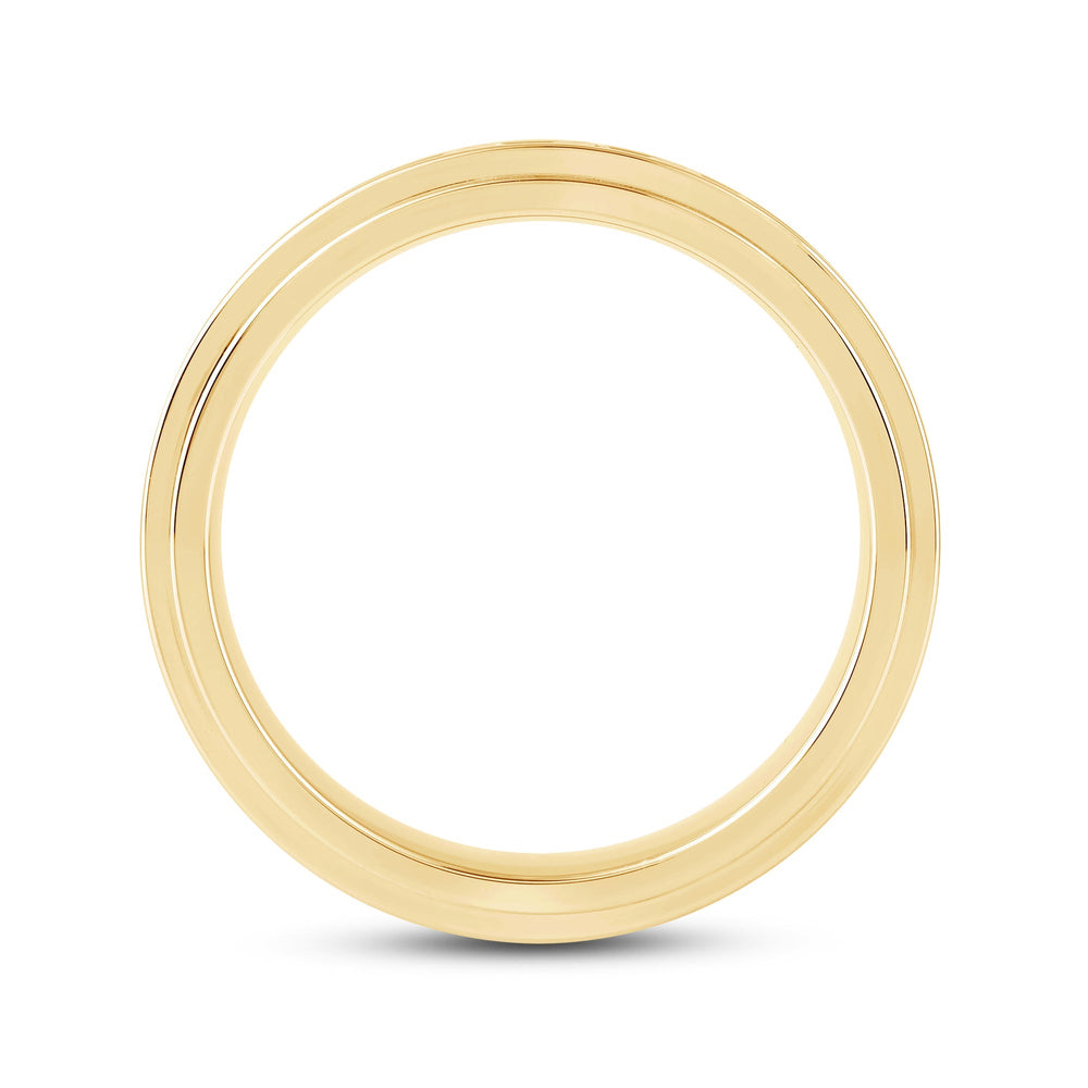 Channel Set Stepped Edge Classic Men's Band with 14KT Yellow Gold / Lab / 1 Cut Diamond in 14KT Yellow Gold / Lab / 1 view 2