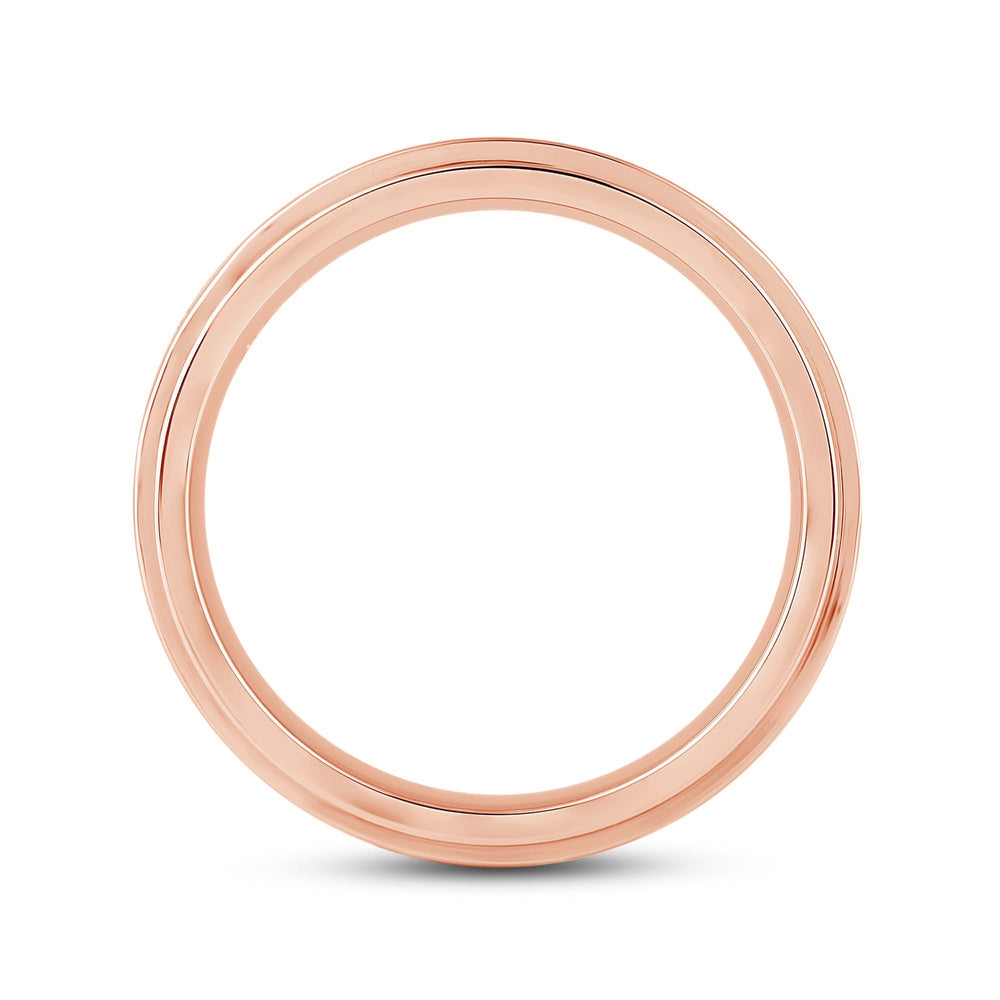 Channel Set Stepped Edge Classic Men's Band with 14KT Rose Gold / Lab / 2 Cut Diamond in 14KT Rose Gold / Lab / 2 view 2