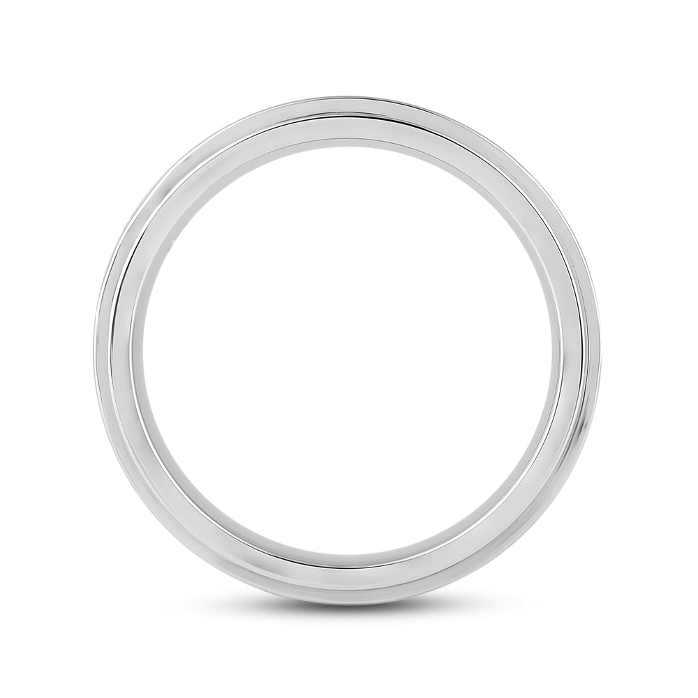 Channel Set Stepped Edge Classic Men's Band with 14KT White Gold / Lab / 1 1/2 Cut Diamond in 14KT White Gold / Lab / 1 1/2 view 2