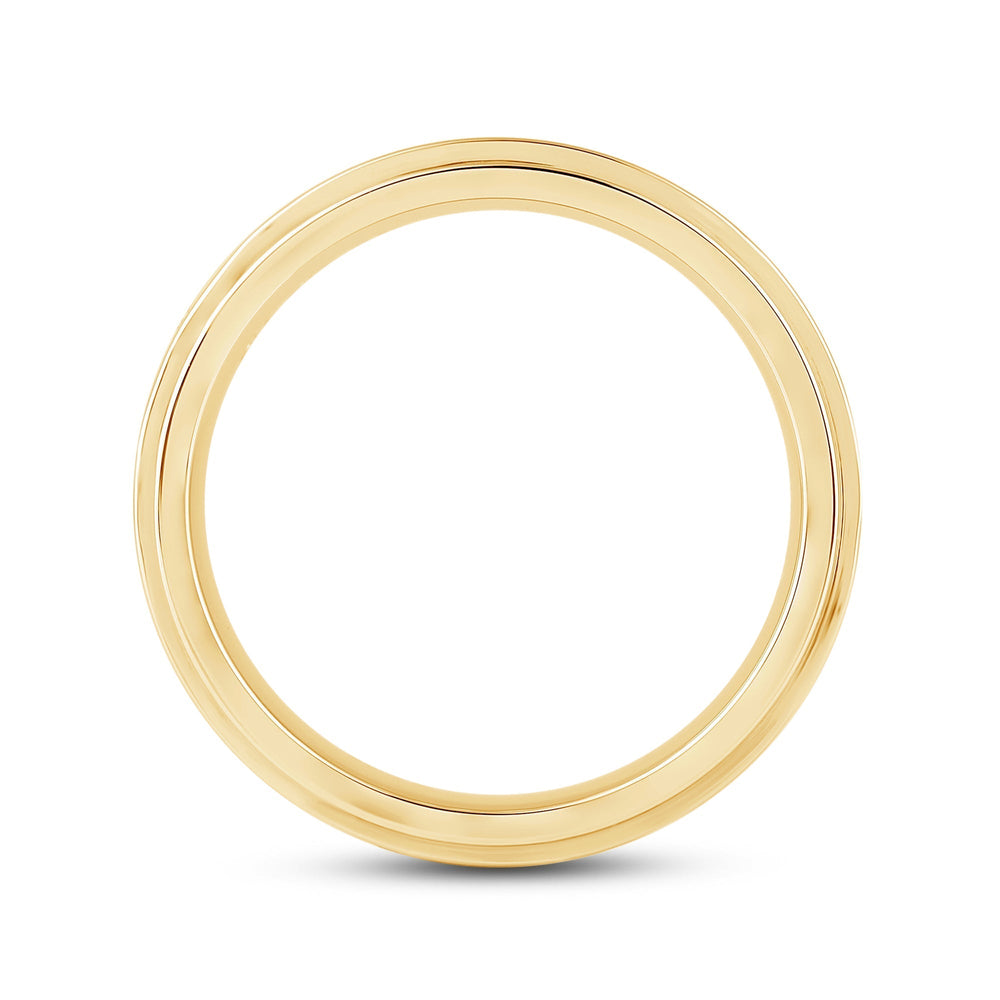 Channel Set Stepped Edge Classic Men's Band with 14KT Yellow Gold / Lab / 2 Cut Diamond in 14KT Yellow Gold / Lab / 2 view 2