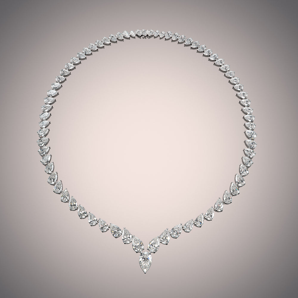 The Bradford Necklace with 18KT White Gold / Lab / 30 Cut Diamond in 14KT White Gold / Lab / 30 view 3