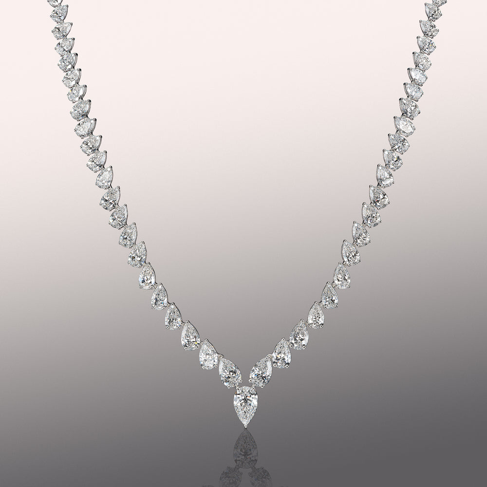 The Bradford Necklace with 18KT White Gold / Lab / 30 Cut Diamond in 14KT White Gold / Lab / 30 view 1