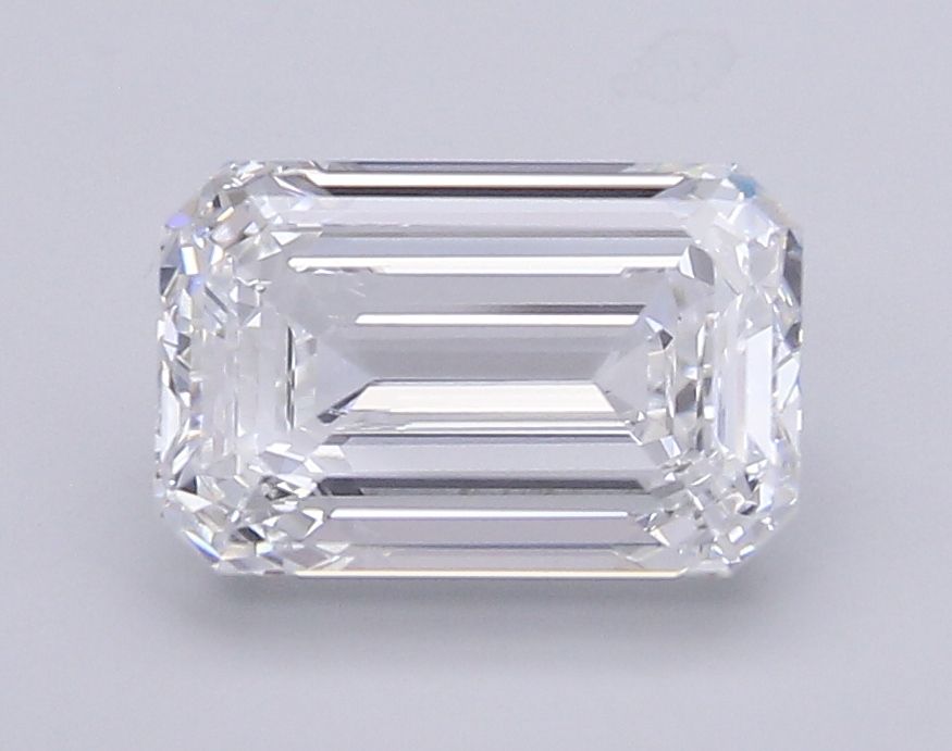 6.07 Carat Emerald Lab Diamond with  Cut Diamond in 14KT  view 1