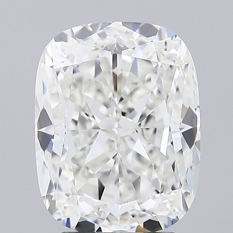 4.19 Carat Cushion Lab Diamond with  Cut Diamond in 14KT  view 1