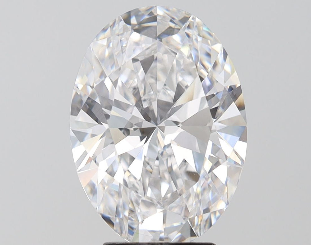 4.03 Carat Oval Lab Diamond with  Cut Diamond in 14KT  view 1