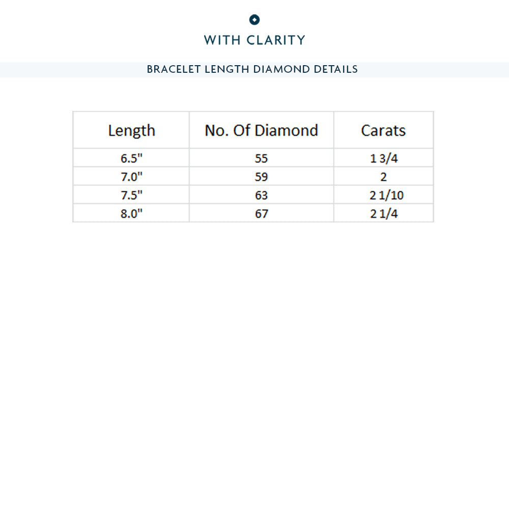 Tulip Prong Round Lab Diamond Tennis Bracelet with  Cut Diamond in 14KT  view 3