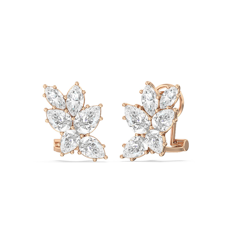 Mosaic Earrings with 14KT Rose Gold / Lab / 3 5/8 Cut Diamond in 14KT Rose Gold / Lab / 3 5/8 view 1