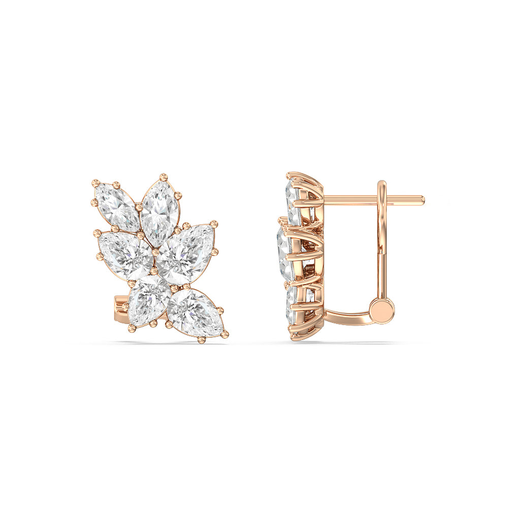 Mosaic Earrings with 14KT Rose Gold / Lab / 3 5/8 Cut Diamond in 14KT Rose Gold / Lab / 3 5/8 view 2