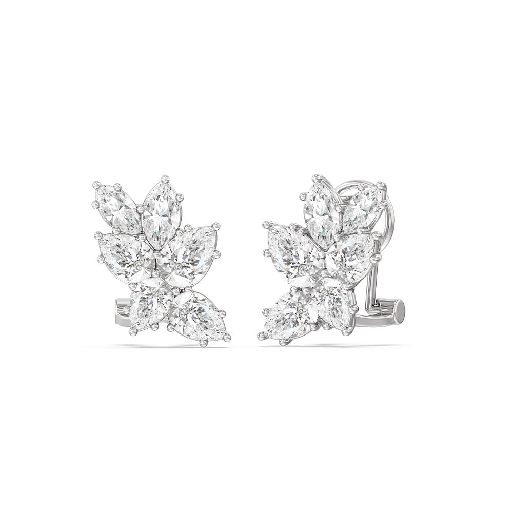 Mosaic Earrings with 14KT White Gold / Lab / 3 5/8 Cut Diamond in 14KT White Gold / Lab / 3 5/8 view 1