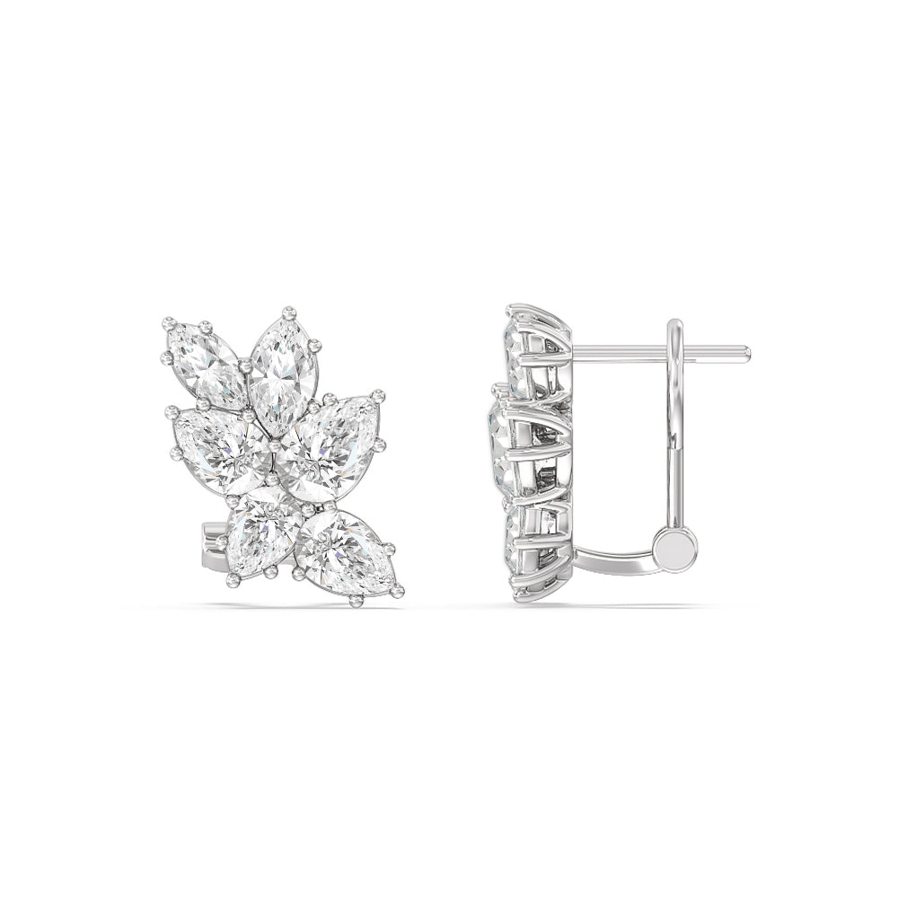 Mosaic Earrings with 14KT White Gold / Lab / 3 5/8 Cut Diamond in 14KT White Gold / Lab / 3 5/8 view 2