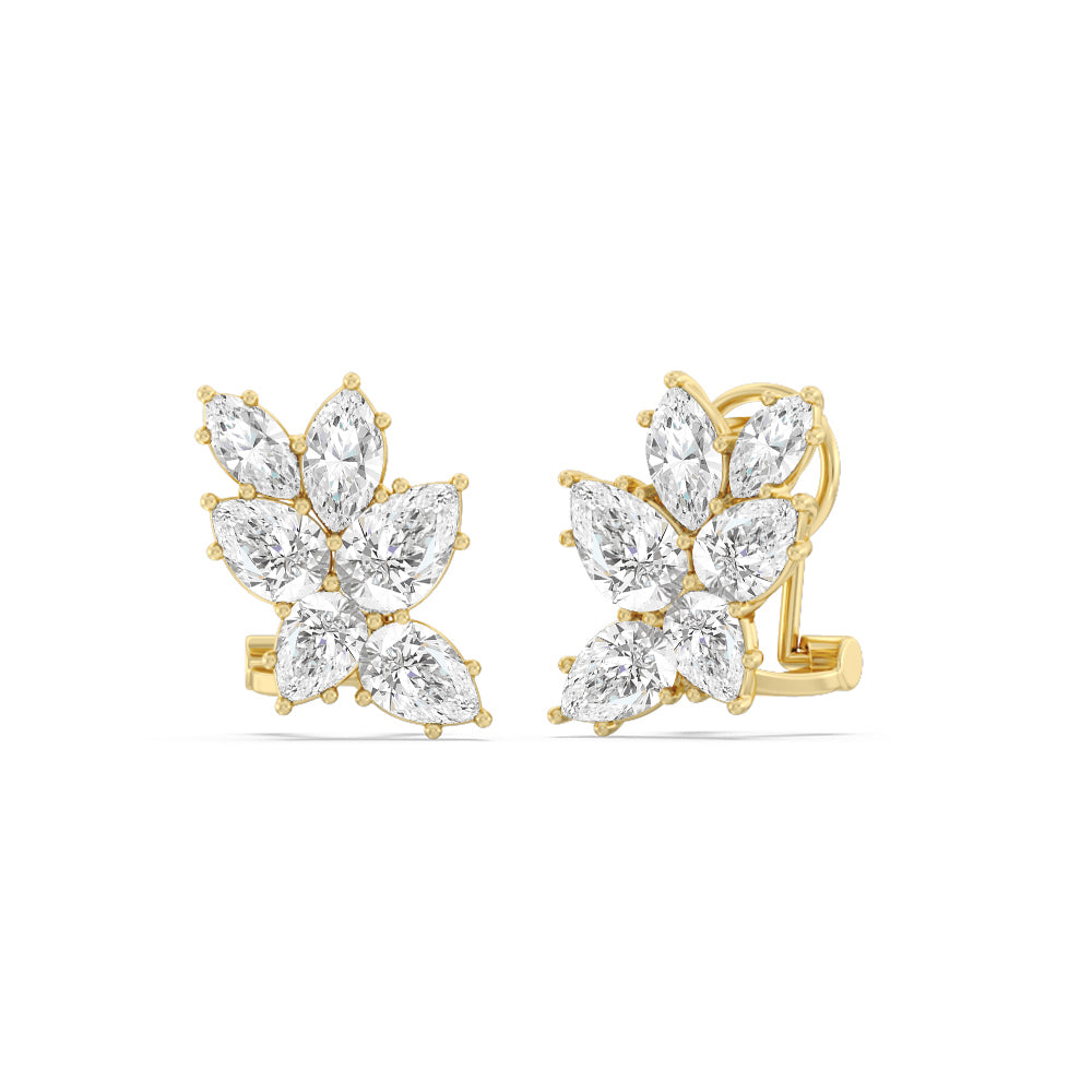 Mosaic Earrings with 14KT Yellow Gold / Lab / 3 5/8 Cut Diamond in 14KT Yellow Gold / Lab / 3 5/8 view 1