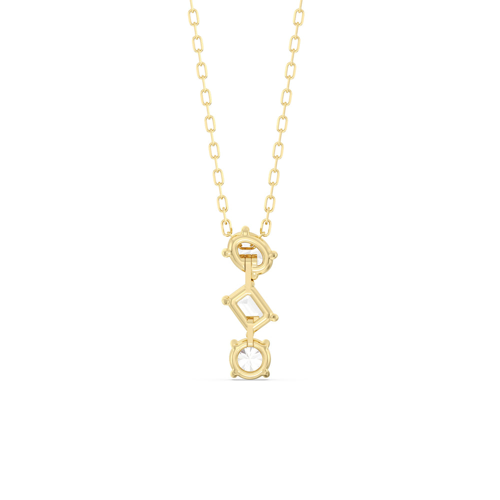 Sleek Sparkle Diamond Necklace with 14KT Yellow Gold / Lab / 3/4 Cut Diamond in 14KT Yellow Gold / Lab / 3/4 view 6