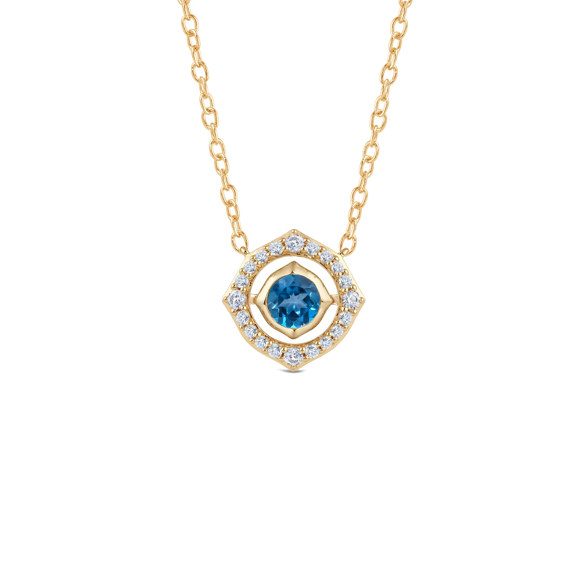 Signature London Blue Topaz Birthstone Necklace – With Clarity