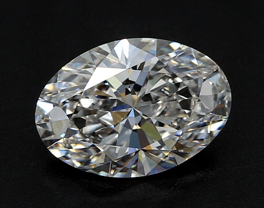 1.4 Carat Oval Lab Diamond with  Cut Diamond in 14KT  view 1
