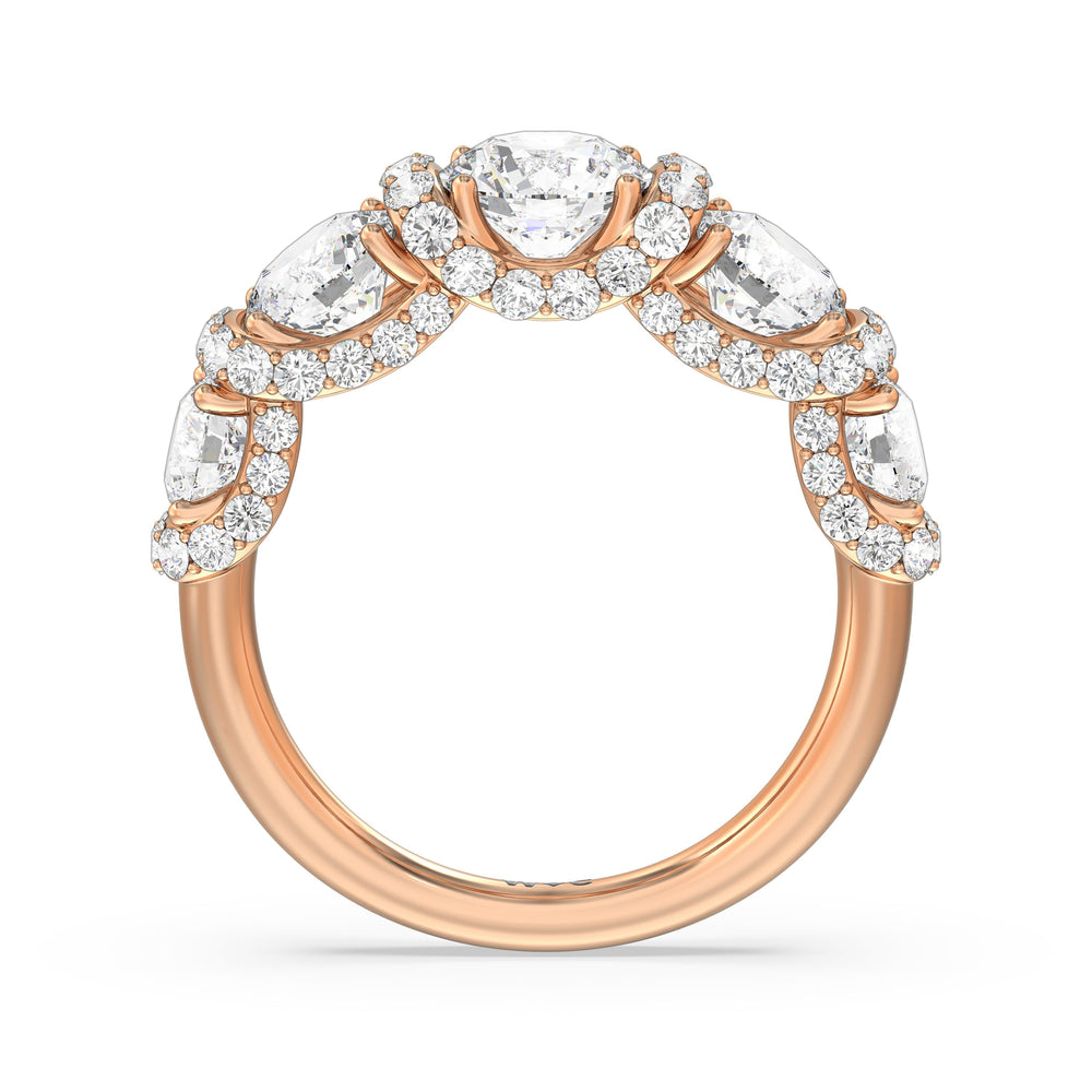 The Fulton Anniversary Ring (E+ VS+) with 18KT Rose Gold / Natural / 4 Cut Diamond in 14KT Rose Gold / Natural / 4 view 4