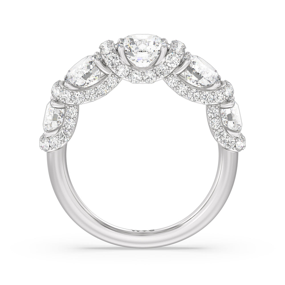 The Fulton Anniversary Ring (E+ VS+) with Platinum / Natural / 4 Cut Diamond in 14KT Platinum / Natural / 4 view 4