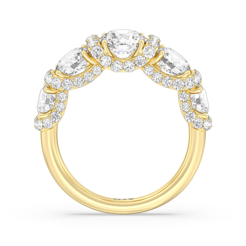 The Fulton Anniversary Ring (E+ VS+) with 18KT Yellow Gold / Natural / 4 Cut Diamond in 14KT Yellow Gold / Natural / 4 view 4