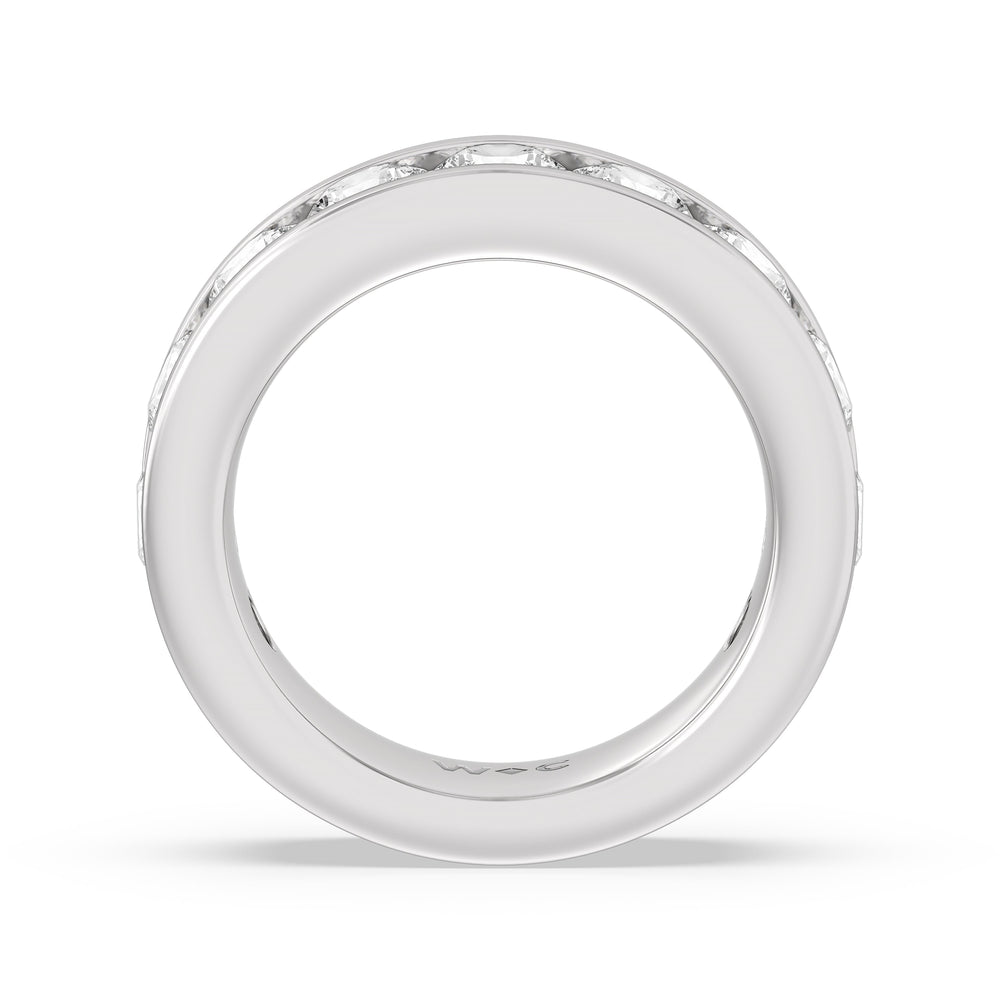 Round Brilliant Cut Diamond Channel Set Band (F/G SI+) with Platinum / Natural / 4 Cut Diamond in 14KT Platinum / Natural / 4 view 4