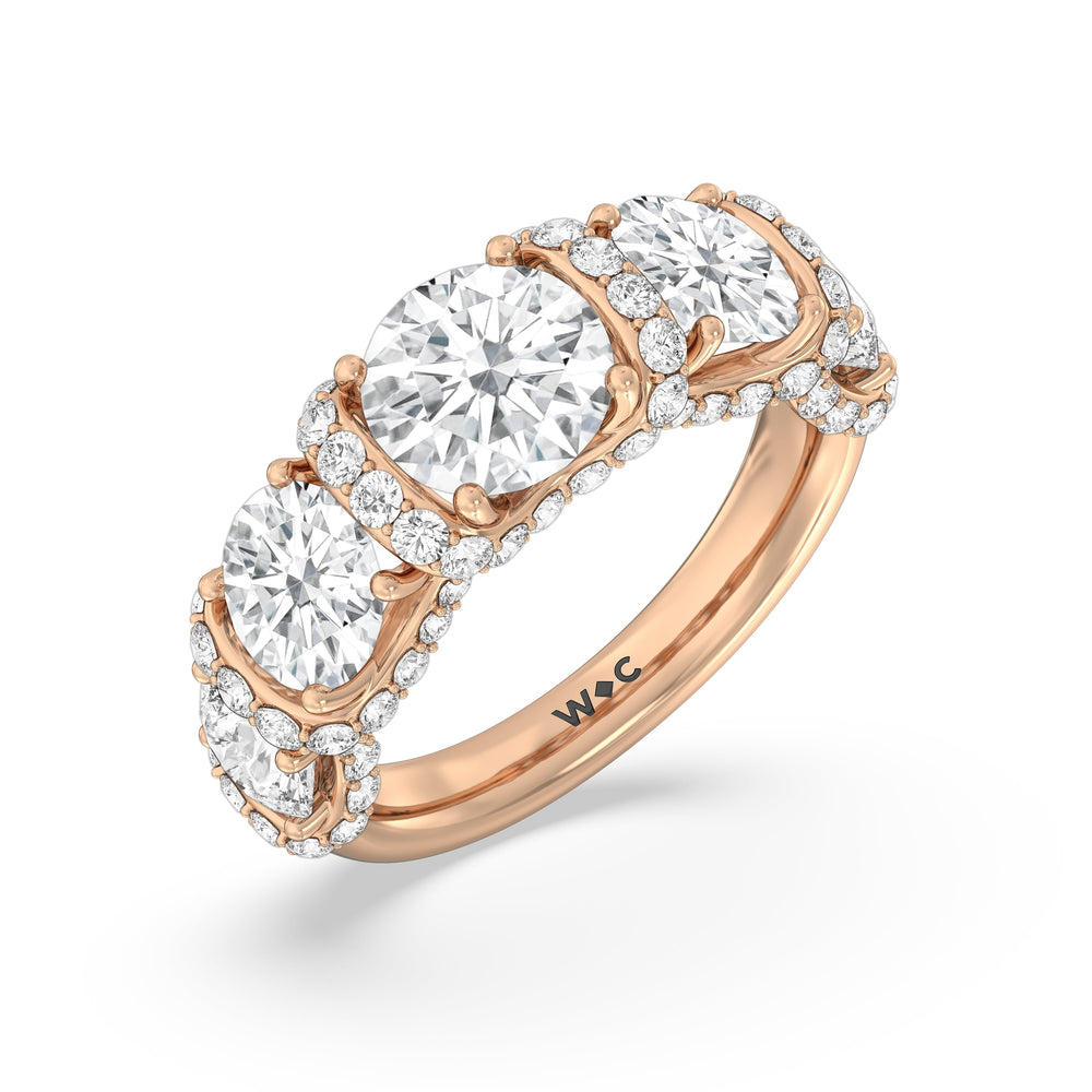 The Fulton Anniversary Ring (E+ VS+) with 18KT Rose Gold / Natural / 5 1/2 Cut Diamond in 14KT Rose Gold / Natural / 5 1/2 view 6