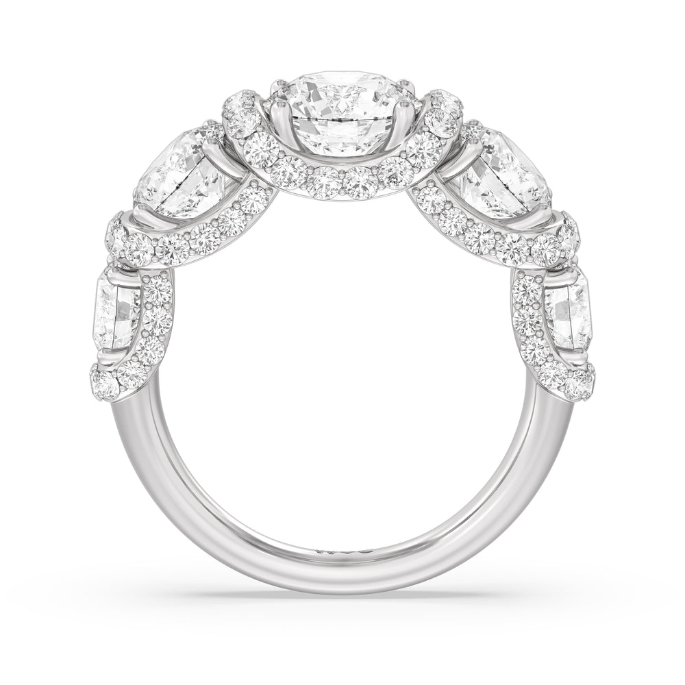 The Fulton Anniversary Ring (E+ VS+) with Platinum / Natural / 5 1/2 Cut Diamond in 14KT Platinum / Natural / 5 1/2 view 5