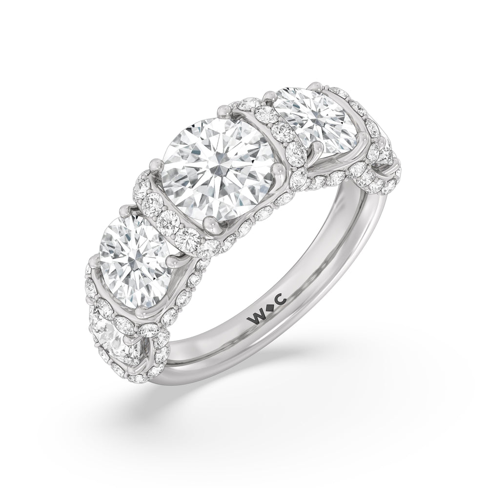 The Fulton Anniversary Ring (E+ VS+) with Platinum / Natural / 5 1/2 Cut Diamond in 14KT Platinum / Natural / 5 1/2 view 6