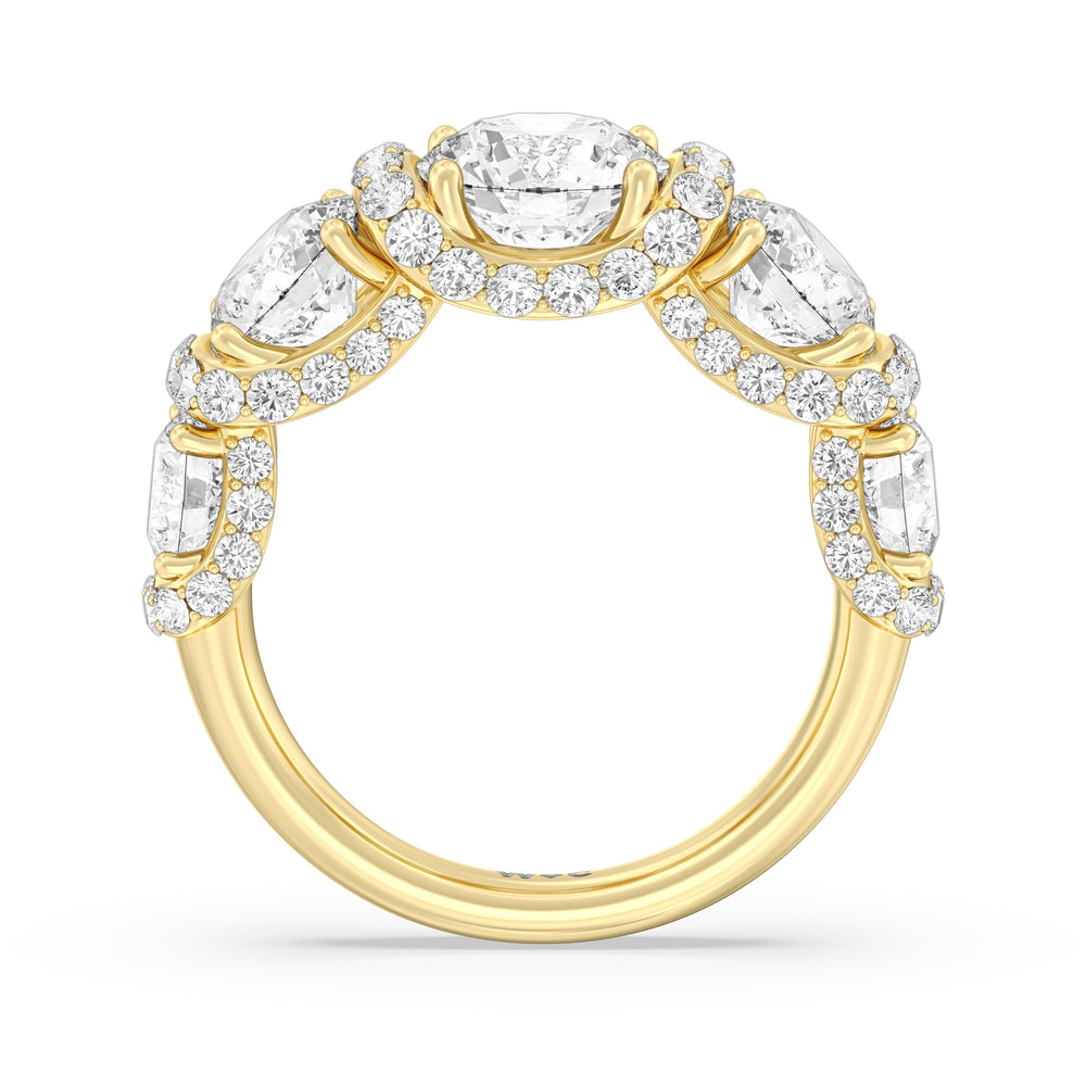 The Fulton Anniversary Ring (E+ VS+) with 18KT Yellow Gold / Natural / 5 1/2 Cut Diamond in 14KT Yellow Gold / Natural / 5 1/2 view 5