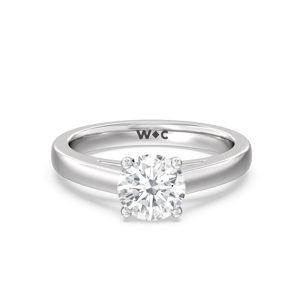 Fine Line Cathedral Solitaire Engagement Ring