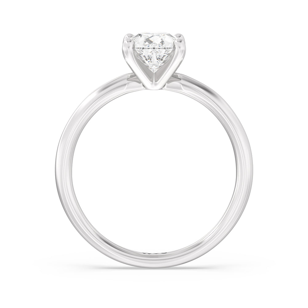 Classic Four Prong Solitaire Diamond Engagement Ring with Pear Cut Diamond in 14KT Platinum view 3