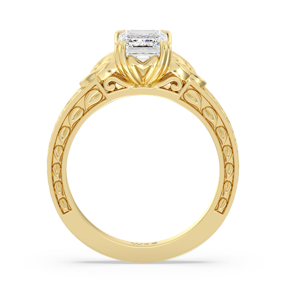 Emerald Cut The Seraphine Celtic Ring with Lab Grown Diamond in 14KT Yellow Gold view 3
