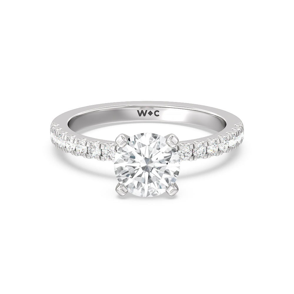 Vela Classic Pave Diamond Engagement Ring – With Clarity