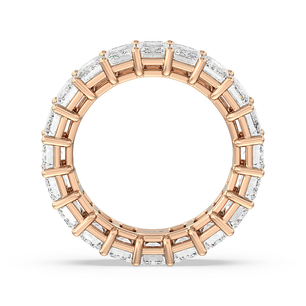 Emerald Cut Diamond Eternity Ring with 18KT Rose Gold / Natural / 6 5/8 Cut Diamond in 14KT Rose Gold / Natural / 6 5/8 view 2