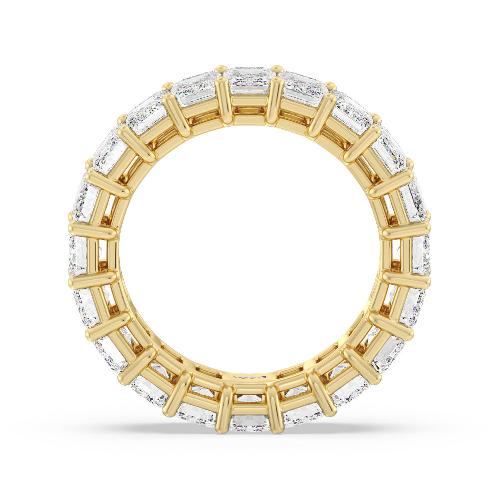 Emerald Cut Diamond Eternity Ring with 18KT Yellow Gold / Natural / 6 5/8 Cut Diamond in 14KT Yellow Gold / Natural / 6 5/8 view 2