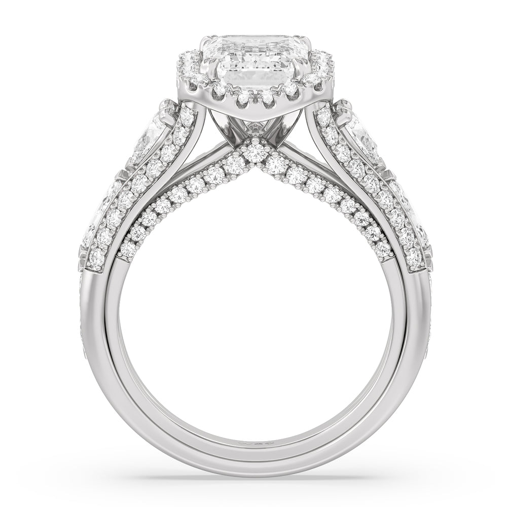 Emerald Cut The Apollo Ring with Lab Grown Diamond in 14KT Platinum view 2