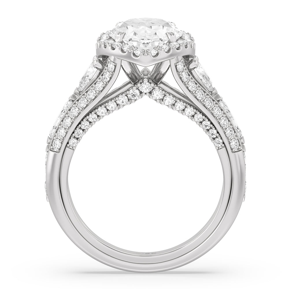 Oval Cut The Apollo Ring with Lab Grown Diamond in 14KT Platinum view 3