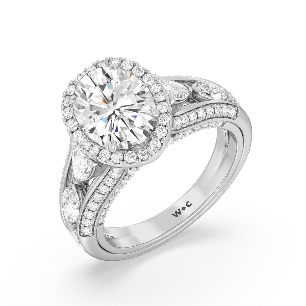 Oval Cut The Apollo Ring with Lab Grown Diamond in 14KT Platinum view 4