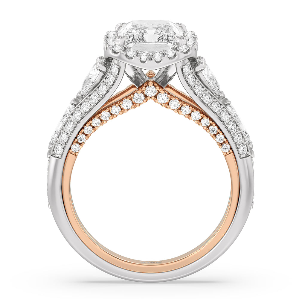 Radiant Cut The Apollo Ring with Lab Grown Diamond in 14KT White & Rose Gold view 2