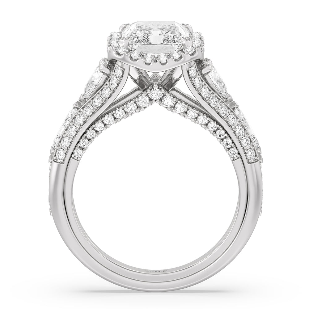 Radiant Cut The Apollo Ring with Lab Grown Diamond in 14KT Platinum view 2