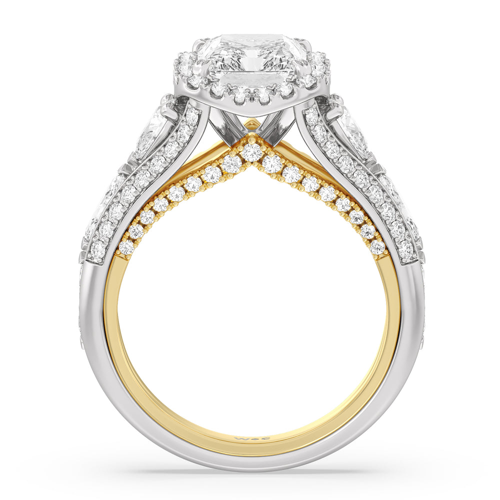Radiant Cut The Apollo Ring with Lab Grown Diamond in 14KT White & Yellow Gold view 2