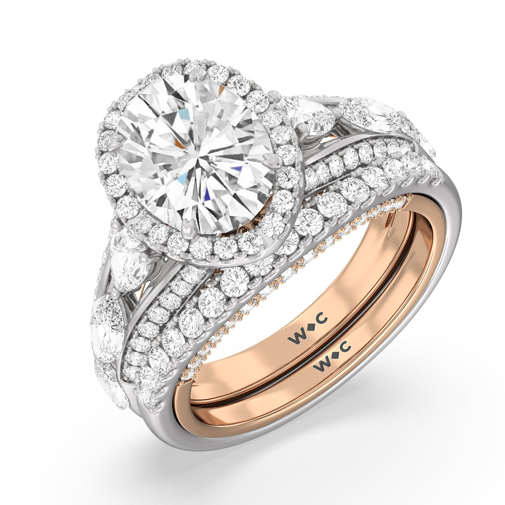 Radiant Cut The Apollo Ring with Lab Grown Diamond in 14KT White & Rose Gold view 4