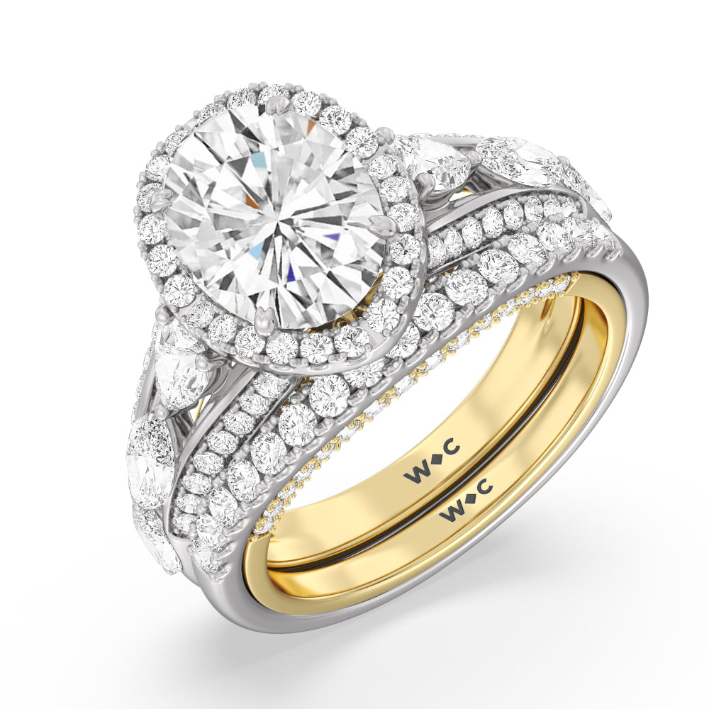 Cushion Cut The Apollo Ring with Lab Grown Diamond in 14KT White & Yellow Gold view 4