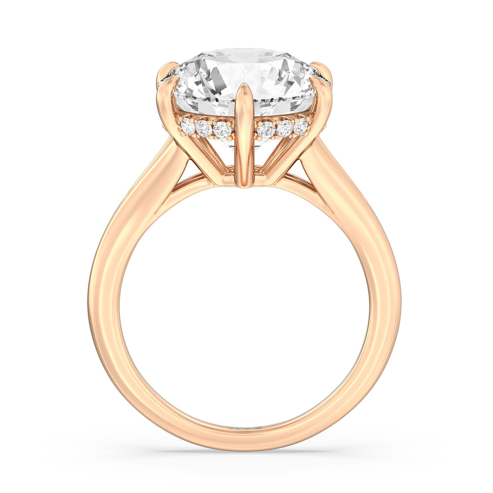 Elegance Split Shank Engagement Ring with Round Cut Diamond in 14KT Rose Gold view 3
