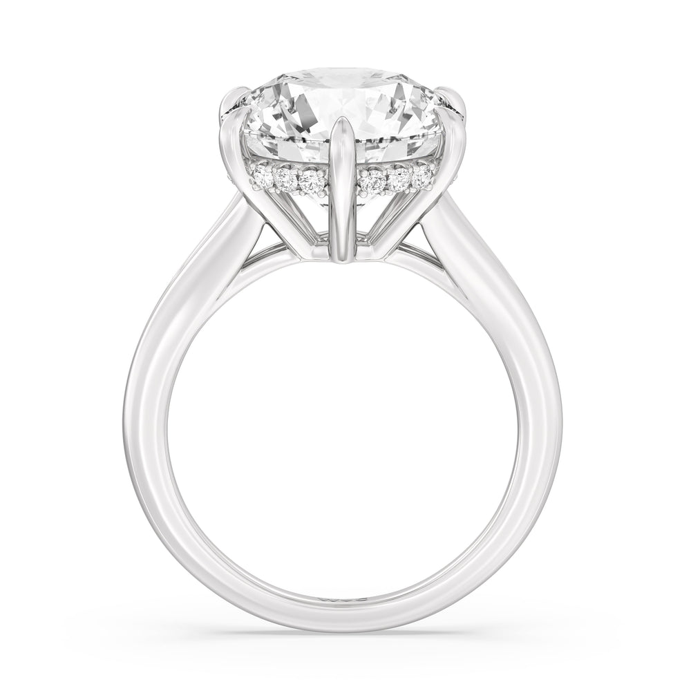 Elegance Split Shank Engagement Ring with Round Cut Diamond in 14KT Platinum view 3