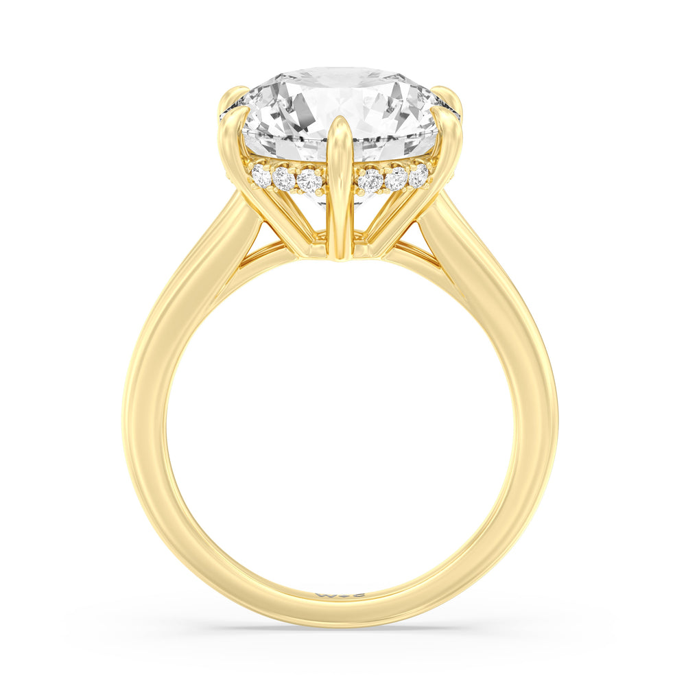 Elegance Split Shank Engagement Ring with Round Cut Diamond in 14KT Yellow Gold view 3