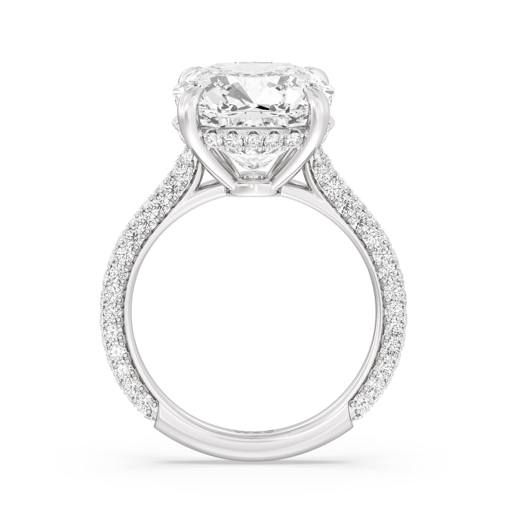 The Windsor Ring with Cushion Cut Diamond in 14KT Platinum view 3