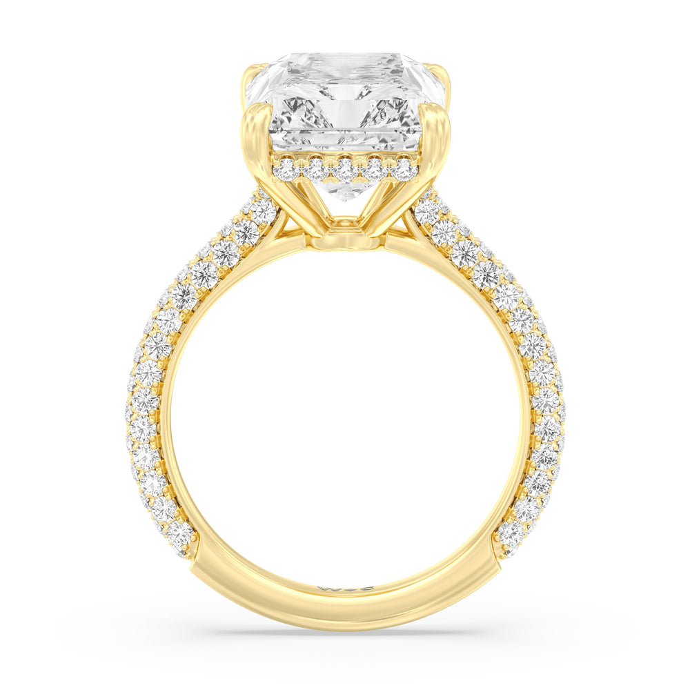 The Windsor Ring with Radiant Cut Diamond in 14KT Yellow Gold view 3