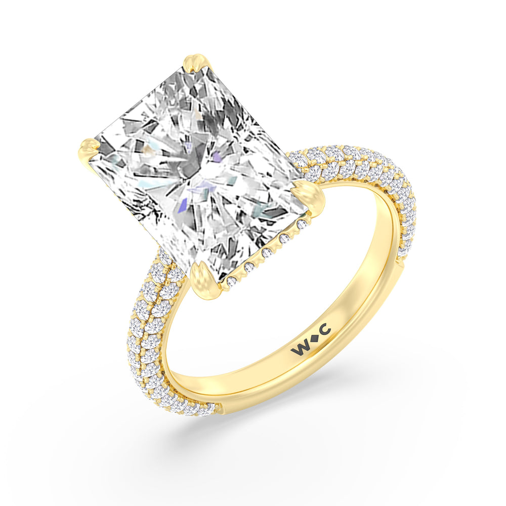 The Windsor Ring with Radiant Cut Diamond in 14KT Yellow Gold view 4